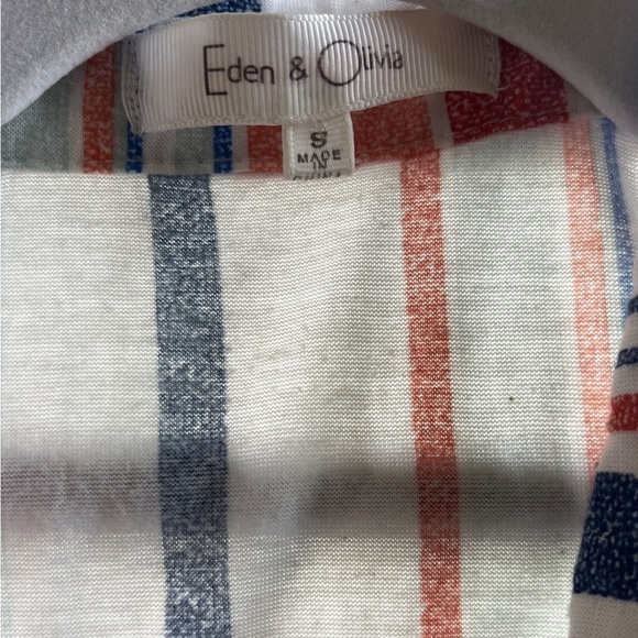 Eden & Olivia Anthropologie Short Sleeve Blouse with Front Tie - Picture 4 of 5